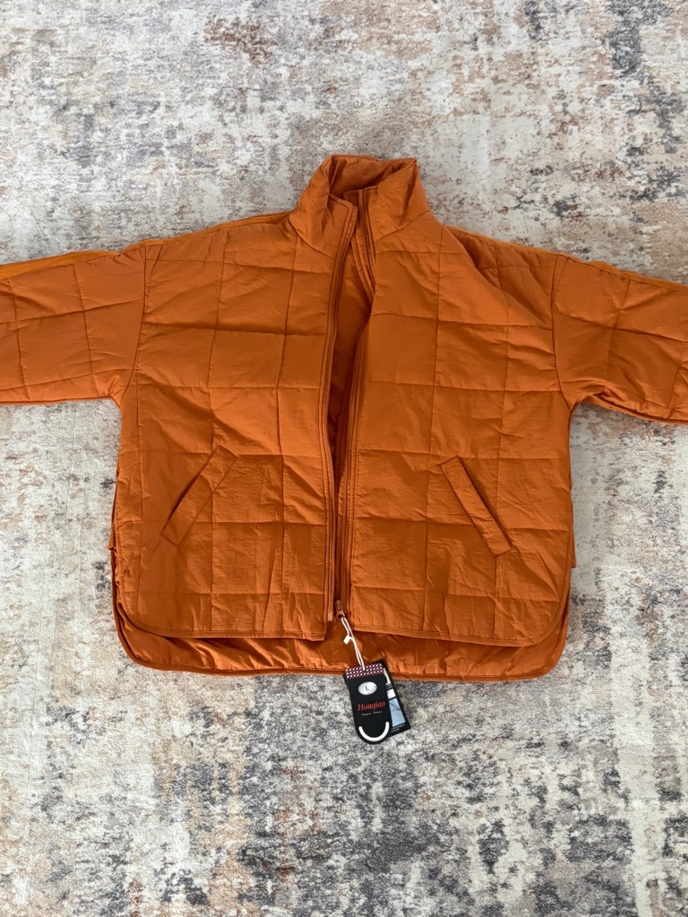 Rust Orange Quilted Jacket